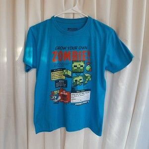 Minecraft Grow Your Zombie Video Game Promo T-Shirt Size XL 14/16 Preowned